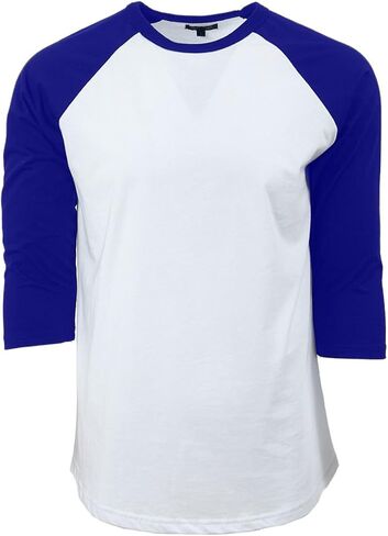 Men’s 3/4 Sleeve Raglan Baseball T-Shirt, 100% Cotton Soft Lightweight Jersey Fit in Saudi Arabia