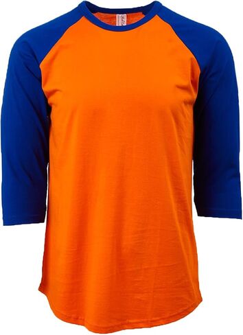 Men’s 3/4 Sleeve Raglan Baseball T-Shirt, 100% Cotton Soft Lightweight Jersey Fit in Saudi Arabia