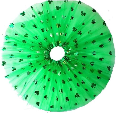 طقم زي عيد القديس باتريك مع تنورة توتو خضراء، وقفازات مخططة لتدفئة الذراع، وجوارب عالية، وعصابة رأس على شكل ربطة عنق وقلادة شامروك لإكسسوارات الحفلات النسائية in Kuwait