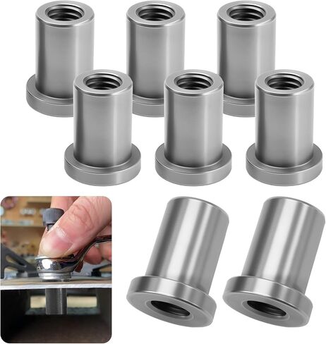 صامولة ملحومة، 1/2 بوصة - 13 خيط لتركيب الهيكل الفولاذي، صامولة متدرجة ممتدة، صامولة لحام أنثى متدرجة طويلة، 1.25 بوصة طول، 1 بوصة كبيرة OD، 0.75 بوصة OD صغيرة، المعرف حوالي 0.42 بوصة، ترقية 8 قطع in Kuwait