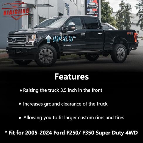 3.5" Front Leveling Kit Compatible with 2005-2024 Ford F250 F350 Super Duty 4WD, 3.5 inch High-Strength Steel Coil Spring Lift Spacers with Shock Mount Extenders & Sound Isolator in Kuwait