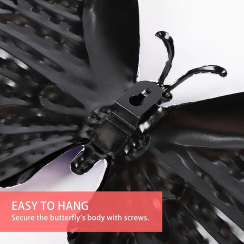 FUNWILDLIFE Metal Butterfly Wall Decor - 2 Pack 11.4" Outdoor Fence Wall Art Decor, Large Butterfly Wall Decor for Garden Yard Living Room Bedroom Patio Balcony in Kuwait