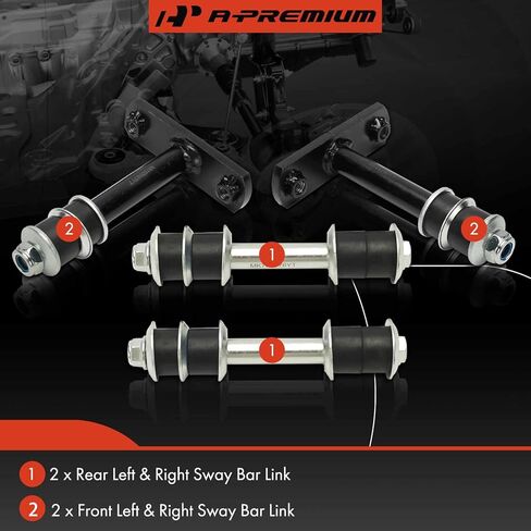 A-Premium Set of 4, Rear Sway Bar Links Stabilizer Bar Links, Compatible with Ford Mustang 2011 & Mitsubishi Montero Sport 1997-2004 in Saudi Arabia