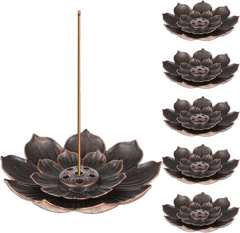 6 Pcs Incense Holder for Sticks, Lotus Insense Burner Holders with 6 Holes, Copper Lotus Incense Stick Holders for Home Fragrance Meditation Yoga Sauna SPA in Saudi Arabia