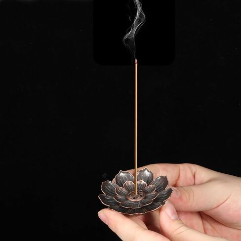 6 Pcs Incense Holder for Sticks, Lotus Insense Burner Holders with 6 Holes, Copper Lotus Incense Stick Holders for Home Fragrance Meditation Yoga Sauna SPA in Saudi Arabia
