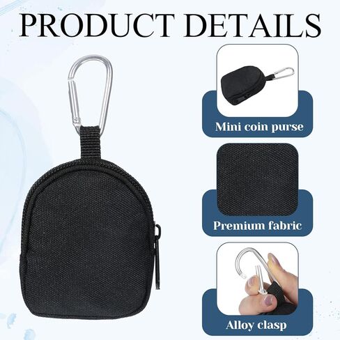 محفظة للعملات المعدنية مع مشبك بحلقة تسلق، وحقيبة جيب، وسلسلة مفاتيح صغيرة لمحفظة العملات المعدنية للرجال، وحقيبة تنظيم الإكسسوارات لسماعات الأذن لمفتاح السيارة والعملات المعدنية in Kuwait