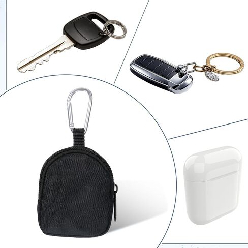 محفظة للعملات المعدنية مع مشبك بحلقة تسلق، وحقيبة جيب، وسلسلة مفاتيح صغيرة لمحفظة العملات المعدنية للرجال، وحقيبة تنظيم الإكسسوارات لسماعات الأذن لمفتاح السيارة والعملات المعدنية in Kuwait