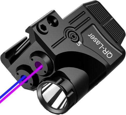 مجموعة ضوء ليزر أرجواني أزرق 3 في 1، مصباح ليزر تكتيكي بقوة 800 لومن، بطارية مدمجة قابلة لإعادة الشحن عبر USB، أشعة ليزر LED تكتيكية مدمجة قابلة للتعديل للمسدسات ذات السكك الحديدية in Kuwait