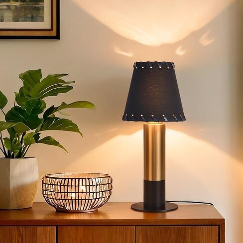 Black and Gold Small Bedside Mini Table Lamp for Bedroom, Cute Bedroom Lamps for Nightstand, Cute Mini Table Lamps for Small Spaces for Kitchen Counter, Bookshelf, Kids Dorm, Office in Saudi Arabia