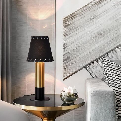 Black and Gold Small Bedside Mini Table Lamp for Bedroom, Cute Bedroom Lamps for Nightstand, Cute Mini Table Lamps for Small Spaces for Kitchen Counter, Bookshelf, Kids Dorm, Office in Saudi Arabia