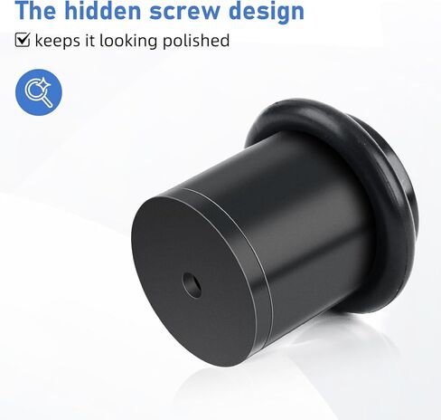 Door Stoppers, 1.5 Inch Black Door Stops, Floor Door Stopper for Bottom of Door with Rubber Bumper, Solid Modern Cylindrical Doorstop for Wall Protector, 2 Pack in Kuwait