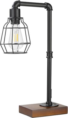 CONCA Industrial Steampunk Table Lamp, Edison Bulb, Metal, A-Black, 19.6x11.7x5.35 inches, 3 lbs, E26 Base, 800 Lumen, 120V in Saudi Arabia