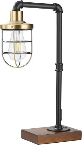 CONCA Industrial Steampunk Table Lamp, Edison Bulb, Metal, A-Black, 19.6x11.7x5.35 inches, 3 lbs, E26 Base, 800 Lumen, 120V in Saudi Arabia
