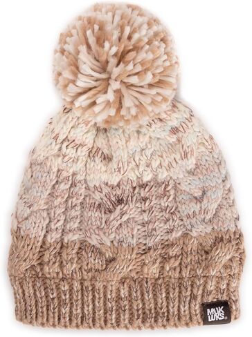 MUK LUKS Womens Color Block Stripe Cable Beanie in Saudi Arabia