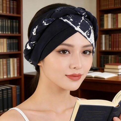 1Pc Printed Brushed Milk Silk Headscarf Hat, Floral Fabric Braid Turban Hat, Suitable For Everyday Use in Saudi Arabia