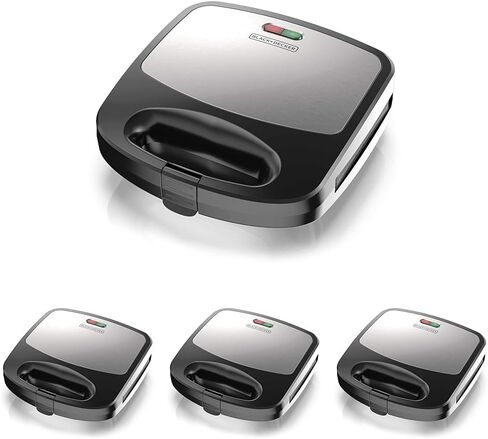 BLACK+DECKER 3-in-1 WM2000SD 3-in-1 Waffle, Grill & Sandwich Maker, Compact Design, Black/Silver in Saudi Arabia