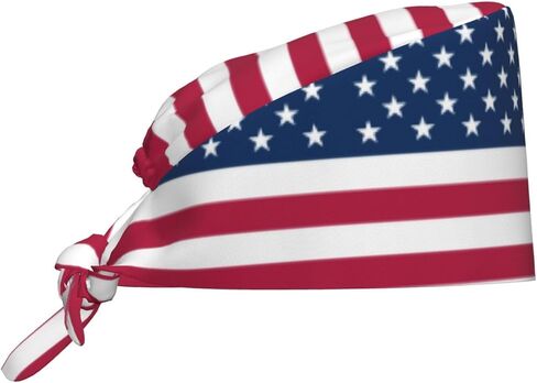 Working Cap Scrub Cap with Sweatband for Women Men Adjustable Patriotic Flag Tie Back Scrub Hat Nurse Surgical Caps in Saudi Arabia