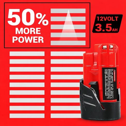 2PACK M-12 3.5 12V بطارية ليثيوم أيون واستبدال شاحن N12 لبطارية ميلووكي 12 فولت متوافقة مع 48-11-2440 48-11-2412 48-11-2460 48-11-2411 48-11-2420 48-11-2401 12 فولت أدوات لاسلكية in Kuwait