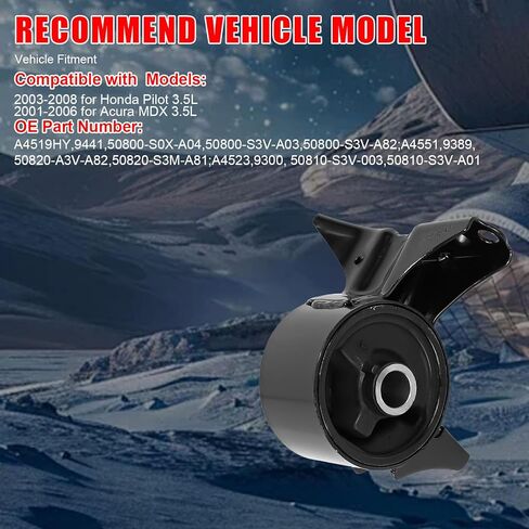 3 Pcs Engine Motor Mounts Set - Compatible with Honda Pilot 2005-2008 & for Acura MDX 2003-2006, Replace OE# A4519HY A4551 A4523 in Kuwait
