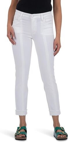 KUT from the Kloth Women's Amy Crop Straight Leg Roll Up Fray Princess Seam in Saudi Arabia