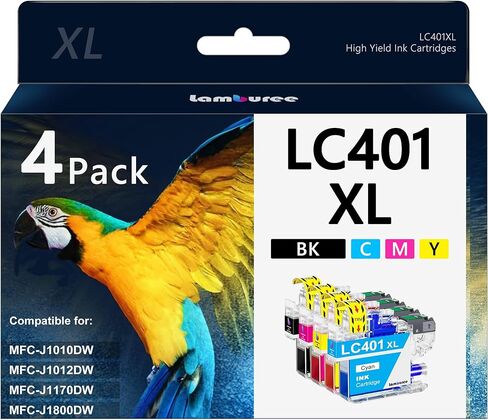 خراطيش حبر LC406XL مع استبدال عالي الإنتاجية لأخيه LC406 XL تعمل مع طابعات MFC-J4335DW MFC J4535DW MFC-J5855DW MFC-J5955DW MFC-J6555DW MFC-J6955DW (5 عبوات) in Kuwait
