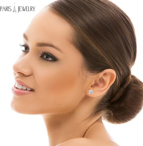 أقراط دائرية من الماس الأبيض مكونة من 1/4 قيراط ومطلية بالذهب الأبيض عيار 10 قيراط. أقراط أنيقة من الذهب الأبيض والألماس للنساء والرجال | كلاسيكي in Kuwait