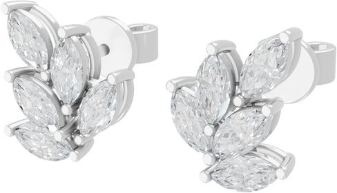 14K الذهب مختبر نمت الماس وأقراط 1.00 Cttw G-H VS1 HRD معتمد ماركيز العنقودية ستار نمط غرامة مجوهرات النساء in Kuwait