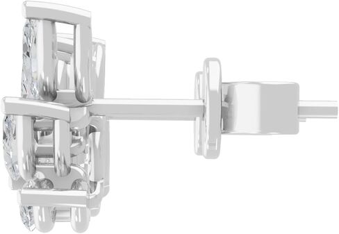 14K الذهب مختبر نمت الماس وأقراط 1.00 Cttw G-H VS1 HRD معتمد ماركيز العنقودية ستار نمط غرامة مجوهرات النساء in Kuwait