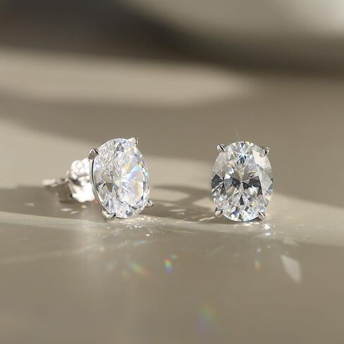 Oval Moissanite Stud Earrings for Women Men 1-4ct Laboratory Diamond Earrings Wedding Jewelry S925 Silver in Saudi Arabia