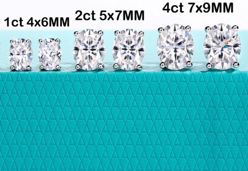 Oval Moissanite Stud Earrings for Women Men 1-4ct Laboratory Diamond Earrings Wedding Jewelry S925 Silver in Saudi Arabia