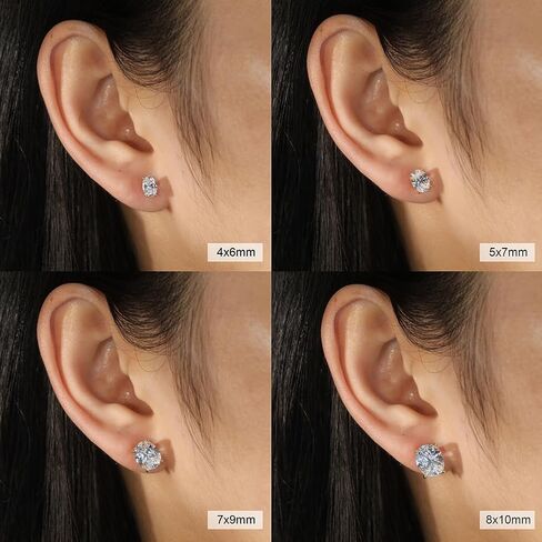 Oval Moissanite Stud Earrings for Women Men 1-4ct Laboratory Diamond Earrings Wedding Jewelry S925 Silver in Saudi Arabia