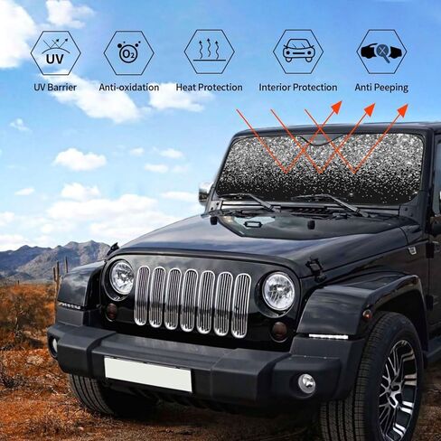 Silver Black Glitter Windshield Sunshade - Fun Foldable Car Front Window Sunshade and Interior Sun Protectionmediummedium in Saudi Arabia