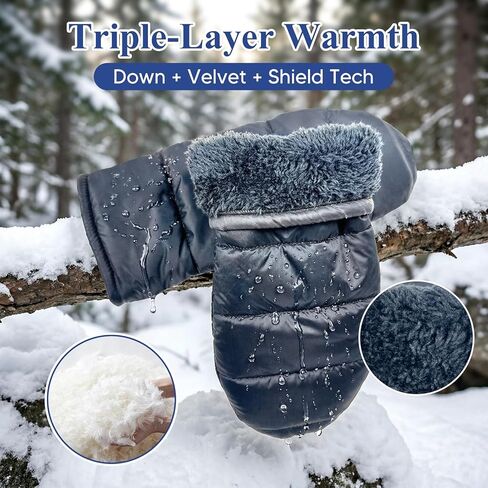 Down Mittens Ski Mittens Lightweight Warm for Men and Women Cold Weather Gloves for Traveling Walking Camping Riding Playing in Kuwait