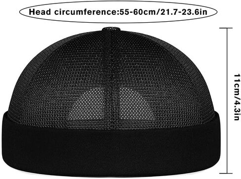 Mesh Brimless Cap for Men Skullcap Docker Beanie Hat No Brim Sailor Hat in Saudi Arabia