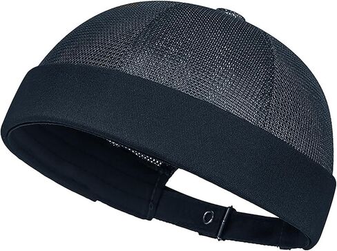 Mesh Brimless Cap for Men Skullcap Docker Beanie Hat No Brim Sailor Hat in Saudi Arabia