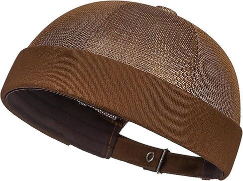 Mesh Brimless Cap for Men Skullcap Docker Beanie Hat No Brim Sailor Hat in Saudi Arabia