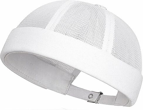 Mesh Brimless Cap for Men Skullcap Docker Beanie Hat No Brim Sailor Hat in Saudi Arabia