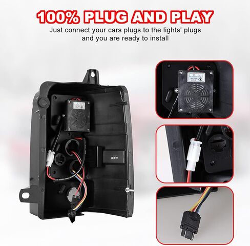 ROXX LED Tail Lights Assembly for 1997 1998 Jeep Grand Cherokee, Taillights with Led Turn Signals, Brake Lights and DRL, Smoke Lens Rear Lights Replacement, Driver & Passenger Side Tail Lamps Pair in Kuwait