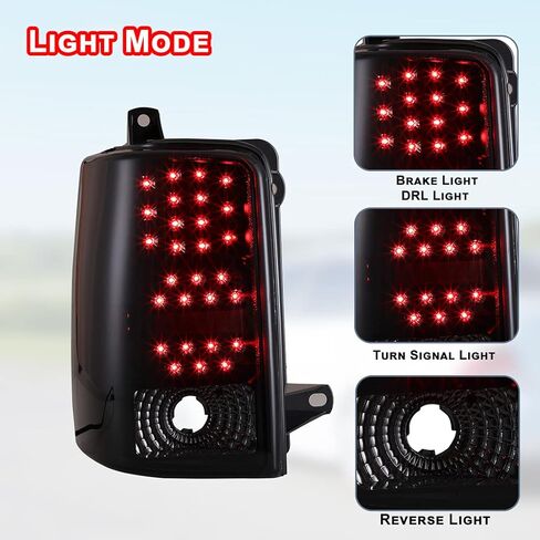 ROXX LED Tail Lights Assembly for 1997 1998 Jeep Grand Cherokee, Taillights with Led Turn Signals, Brake Lights and DRL, Smoke Lens Rear Lights Replacement, Driver & Passenger Side Tail Lamps Pair in Kuwait