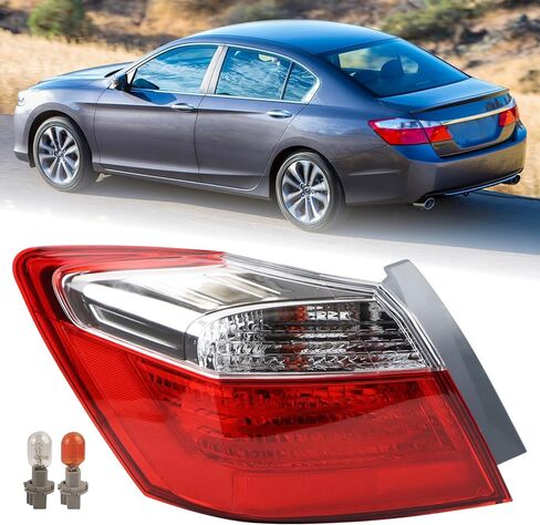 LH Halogen Type Tail light Fit for 2013 2014 2015 Honda Accord Sedan EX/LX/Sport Rear Lamp Assembly Left Driver Side With Bulbs Non-LED HO2804101 33550-T2A-A01 in Kuwait