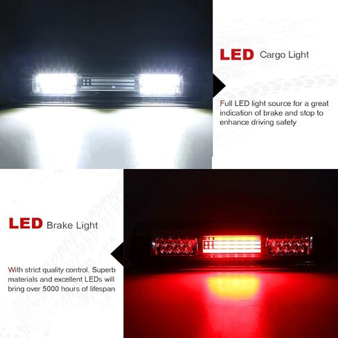 Youxmoto LED 3rd Brake light Cargo Light High Mount Stop light Rear Brake light Fit for Ford F150 04-08, Fit for Explorer Sport Trac 07-10,Fit for Lincoln Mark LT(Chrome Housing Smoke Lens) 06-08 in Saudi Arabia