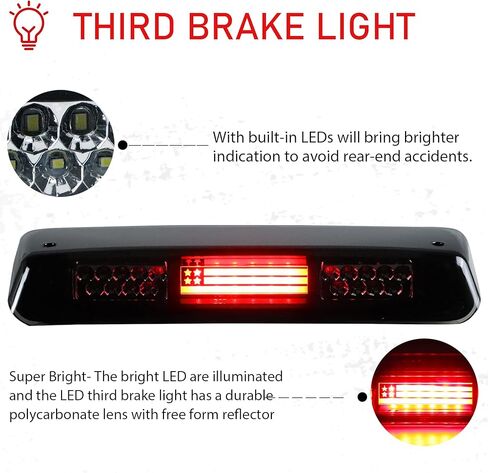 Youxmoto LED 3rd Brake light Cargo Light High Mount Stop light Rear Brake light Fit for Ford F150 04-08, Fit for Explorer Sport Trac 07-10,Fit for Lincoln Mark LT(Chrome Housing Smoke Lens) 06-08 in Saudi Arabia