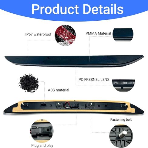 Third 3rd Brake Light High Mount Stop Light 3rd Lamp Compatible With 2013-2018 Ford Fusion,2015-2018 Ford Mustang Replacement 923-069 DS7Z13A613C DS7Z13A613A DS7Z-13A613-B in Kuwait