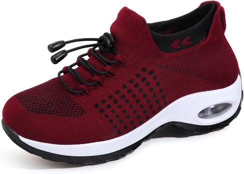 Women's Slip-On Walking Shoes - Non-Slip Sole, Breathable Mesh, and Comfort Cushioning - Sporty and Lightweight Sneakers for Women in Kuwait