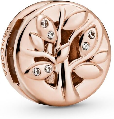 PANDORA Jewelry Sparkling Family Tree Clip Charm - Bracelet Charm for Women - 14k Rose Gold-Plated with Cubic Zirconia in Saudi Arabia