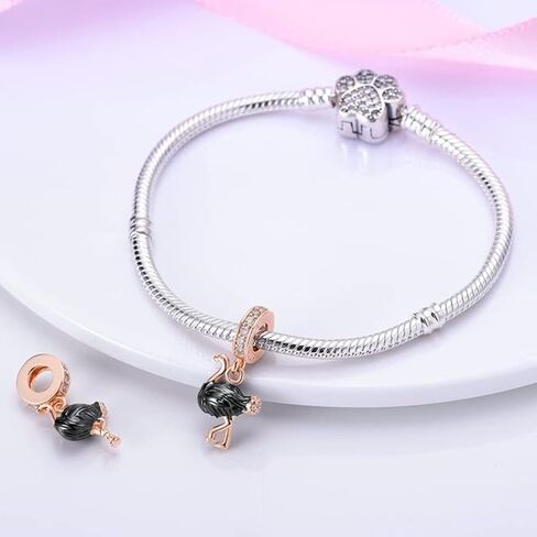 Ostrich Dangle Charm, Animal Charm, Sterling Silver, Gift For Wife, Women, Friends, Family, Compatible To Pandora in Kuwait