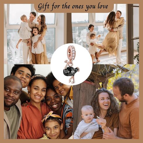 Ostrich Dangle Charm, Animal Charm, Sterling Silver, Gift For Wife, Women, Friends, Family, Compatible To Pandora in Kuwait