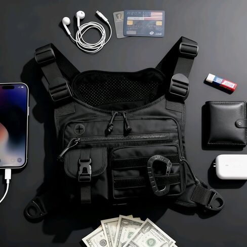 تشغيل حقيبة الصدر سترة الجري التكتيكية مع مسدس الحافظة تنوعا دراجة نارية الصدر الحقيبة CCW الصدر حزمة in Kuwait