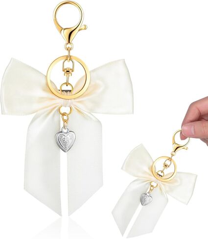 Holibanna Bowknot Keychain Bow Charm Key Chain Cute Keychains for Women Car Keys Purse Handbag Decorations Beige in Kuwait