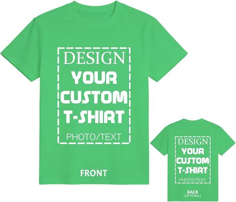 ISUNMEA Custom T-Shirts Design Your Own, Personalized Photos Shirts with Text/Image Customizable Cotton Tees for Men Women in Saudi Arabia